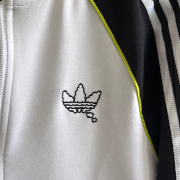 Adidas Black and White Bomber Jacket with Signature Stripes - Picture 5 of 9